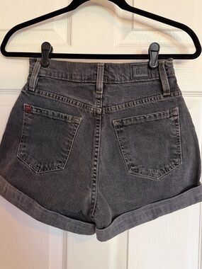 BDG Charcoal Mom High-Rise Rolled Hem Denim Shorts